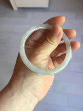 Load image into Gallery viewer, 卖了 56.2mm certified Type A 100% Natural white yellow green gray light purple with brown flying dandelions slim round cut Jadeite Jade bangle PE117-3722