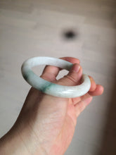 Load image into Gallery viewer, 59mm Certified 100% natural Type A sunny green/white jadeite jade bangle AX97-4353