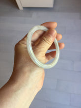 Load image into Gallery viewer, 卖了 56.2mm certified Type A 100% Natural white yellow green gray light purple with brown flying dandelions slim round cut Jadeite Jade bangle PE117-3722