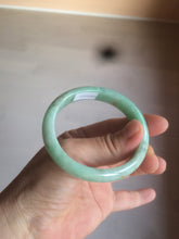 Load image into Gallery viewer, 50.5mm Certified Type A 100% Natural sunny apple green/red Jadeite Jade oval bangle AJ67-0170