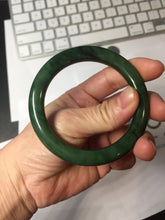 Load image into Gallery viewer, 54.8mm Certified 100% Natural Deep Pine Green/Black "Serene Ember Forest" Nephrite (red-skin nephrite 红皮碧玉) Bangle HT168-12-6184