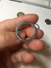 Load image into Gallery viewer, 18.3mm size 8 1/4 100% natural type A icy watery green/blue/gray Guatemala jadeite jade band ring group BP74