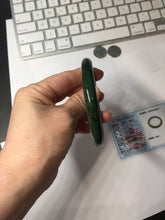 Load image into Gallery viewer, 54.8mm Certified 100% Natural Deep Pine Green/Black "Serene Ember Forest" Nephrite (red-skin nephrite 红皮碧玉) Bangle HT168-12-6184
