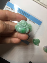 Load image into Gallery viewer, Certified 100% Natural type A sunny green happy Buddha jadeite Jade pendant PB65-5096