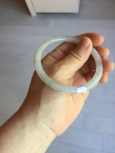 Load image into Gallery viewer, 卖了 56.2mm certified Type A 100% Natural white yellow green gray light purple with brown flying dandelions slim round cut Jadeite Jade bangle PE117-3722