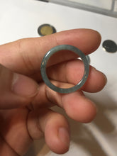 Load image into Gallery viewer, 18.3mm size 8 1/4 100% natural type A icy watery green/blue/gray Guatemala jadeite jade band ring group BP74