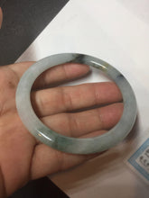 Load image into Gallery viewer, Sold! please don't order. THanks. 57mm certified type A 100% Natural green/brown/purple slim round cut jadeite jade bangle GL38-6-9010