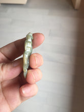 Load image into Gallery viewer, 100% Natural Type A Dark Green Yellow Carved Ancient Coins Four Season Bean Leaf Jadeite Jade Pendant PJ86