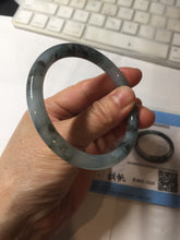 Load image into Gallery viewer, 55.8mm Certified Type A 100% Natural icy watery dark green/purple/gray round cut Jadeite bangle AA131-6925