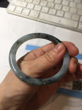 Load image into Gallery viewer, 55.8mm Certified Type A 100% Natural icy watery dark green/purple/gray round cut Jadeite bangle AA131-6925
