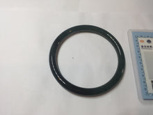 Load image into Gallery viewer, 54.1mm Certified Type A 100% Natural dark green/blue/gray with Guatemala slim round cut Jadeite bangle PJ76-0686