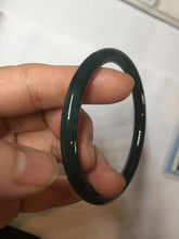 Load image into Gallery viewer, 54.1mm Certified Type A 100% Natural dark green/blue/gray with Guatemala slim round cut Jadeite bangle PJ76-0686