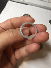 Load image into Gallery viewer, 18.3mm size 8 1/4 100% natural type A icy watery green/blue/gray Guatemala jadeite jade band ring group BP74