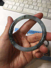 Load image into Gallery viewer, 55.8mm Certified Type A 100% Natural icy watery dark green/purple/gray round cut Jadeite bangle AA131-6925