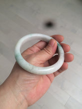 Load image into Gallery viewer, 59mm Certified 100% natural Type A sunny green/white jadeite jade bangle AX97-4353