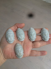Load image into Gallery viewer, 39mm 100% natural light green/white Guanyin jadeite jade pendant/hand held BF91