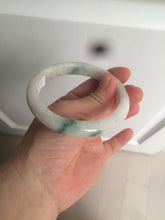 Load image into Gallery viewer, 59mm Certified 100% natural Type A sunny green/white jadeite jade bangle AX97-4353