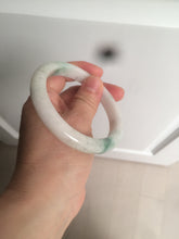 Load image into Gallery viewer, 59mm Certified 100% natural Type A sunny green/white jadeite jade bangle AX97-4353