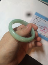 Load image into Gallery viewer, 49mm Certified Type A 100% Natural sunny apple green/red oval Jadeite Jade bangle BG62-0165