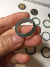 Load image into Gallery viewer, 18.1mm size 8 100% natural type A icy watery green/blue slim style Guatemala jadeite jade band ring group BP75