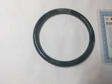 Load image into Gallery viewer, 58.5mm Certified Type A 100% Natural light black/green/gray/purple Guatemala slim round cut Jadeite bangle PJ77-0655