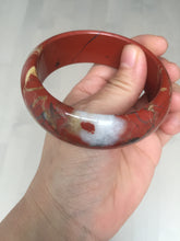 Load image into Gallery viewer, 58mm 100% natural red jasper stone(红碧玉,鸡血石) bangle SY100