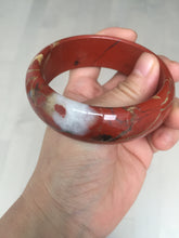 Load image into Gallery viewer, 58mm 100% natural red jasper stone(红碧玉,鸡血石) bangle SY100