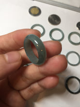 Load image into Gallery viewer, 18.1mm size 8 100% natural type A icy watery green/blue slim style Guatemala jadeite jade band ring group BP75