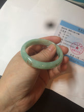 Load image into Gallery viewer, 49mm Certified Type A 100% Natural sunny apple green/red oval Jadeite Jade bangle BG62-0165