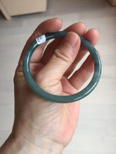 Load image into Gallery viewer, 55.4mm Certified Type A 100% Natural dark green/blue/gray with Guatemala slim round cut Jadeite bangle PH223-0252
