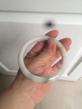 Load image into Gallery viewer, 59mm Certified 100% natural Type A sunny green/white jadeite jade bangle AX97-4353