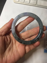 Load image into Gallery viewer, 55mm Certified Type A 100% Natural icy watery dark green/purple/gray round cut Jadeite bangle AA132-6931
