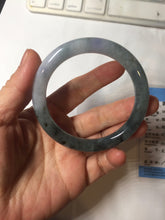 Load image into Gallery viewer, 55mm Certified Type A 100% Natural icy watery dark green/purple/gray round cut Jadeite bangle AA132-6931