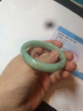 Load image into Gallery viewer, 49mm Certified Type A 100% Natural sunny apple green/red oval Jadeite Jade bangle BG62-0165
