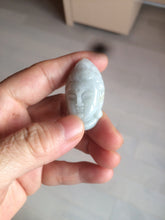 Load image into Gallery viewer, 39mm 100% natural light green/white Guanyin jadeite jade pendant/hand held BF91