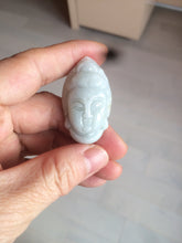 Load image into Gallery viewer, 39mm 100% natural light green/white Guanyin jadeite jade pendant/hand held BF91