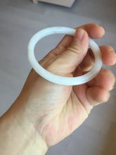 Load image into Gallery viewer, 55.6mm 100% natural Type A icy watery light green white slim round cut jadeite jade bangle AD113-8104