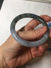 Load image into Gallery viewer, 55mm Certified Type A 100% Natural icy watery dark green/purple/gray round cut Jadeite bangle AA132-6931