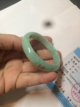 Load image into Gallery viewer, 49mm Certified Type A 100% Natural sunny apple green/red oval Jadeite Jade bangle BG62-0165