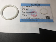 Load image into Gallery viewer, 55.6mm 100% natural Type A icy watery light green white slim round cut jadeite jade bangle AD113-8104