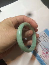 Load image into Gallery viewer, 49mm Certified Type A 100% Natural sunny apple green/red oval Jadeite Jade bangle BG62-0165