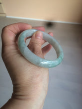 Load image into Gallery viewer, 57.5mm certified 100% natural type A light green/white jadeite jade bangle Q122-0037