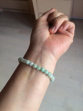 Load image into Gallery viewer, 6-6.4mm 100% natural type A green/white jadeite jade beads bracelet group BF94