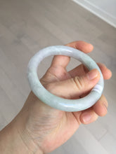 Load image into Gallery viewer, 58.4mm Certified Type A 100% Natural light green chubby round cut Jadeite Jade bangle BM36-0023