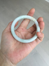 Load image into Gallery viewer, 55mm Certified Type A 100% Natural light green yellow round cut Jadeite Jade bangle Q134-2846