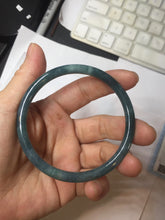 Load image into Gallery viewer, 58.5mm Certified Type A 100% Natural light black/green/gray/purple Guatemala slim round cut Jadeite bangle PJ77-0655