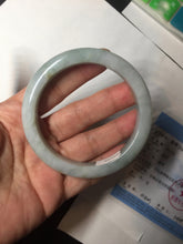 Load image into Gallery viewer, 56.4 mm certificated Type A 100% Natural light green Jadeite Jade bangle BK44-7848