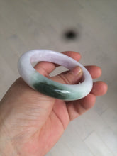 Load image into Gallery viewer, 54mm Certified 100% natural Type A olive green/white/purple jadeite jade bangle AX96-5190