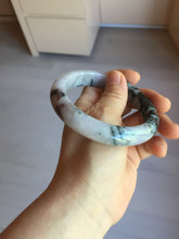 Load image into Gallery viewer, 60mm Certified Type A 100% Natural dark green/red/purple/gray Snowy Pine Mountain and Everlasting Crimson Heart (碧血丹心)Jadeite Jade bangle PE114-1222