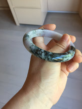 Load image into Gallery viewer, 60mm Certified Type A 100% Natural dark green/red/purple/gray Snowy Pine Mountain and Everlasting Crimson Heart (碧血丹心)Jadeite Jade bangle PE114-1222